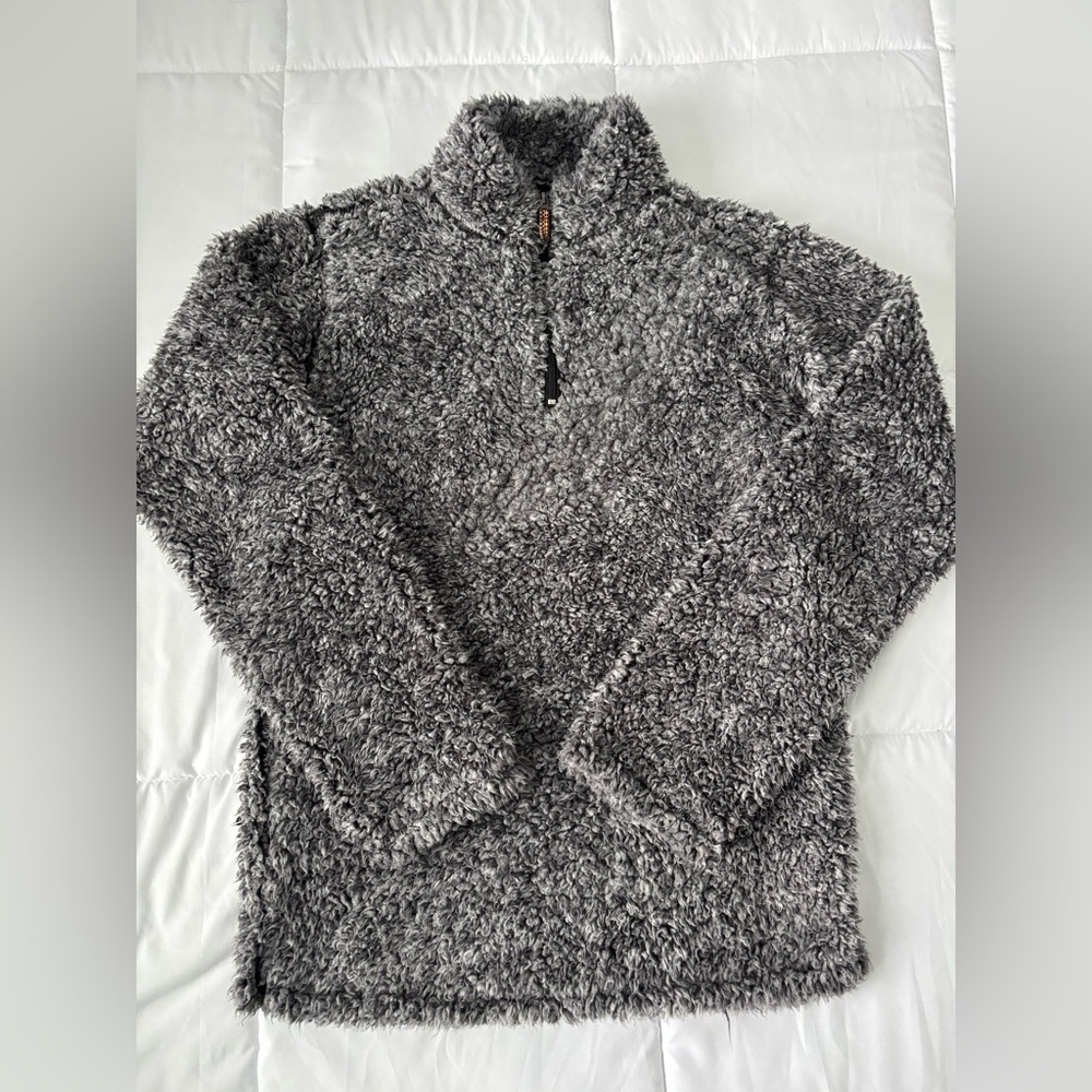 Vintage 1946 Charcoal Zip-Up Sweater